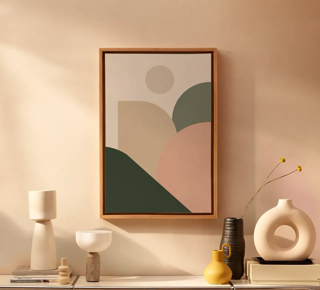 Forme geometriche astratte con colori tenui tela da DesignDoodle