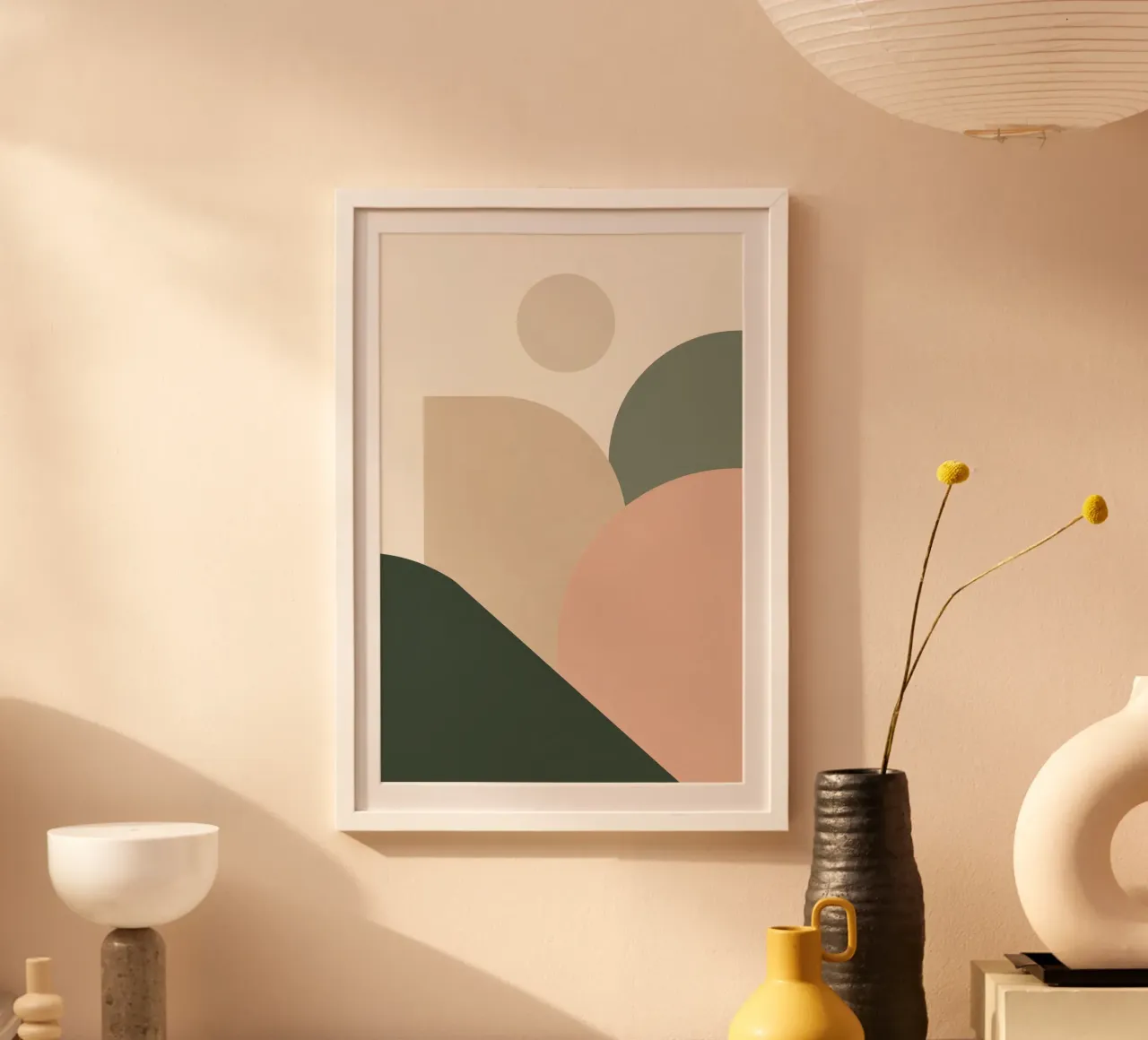 Abstract Geometric Shapes with Muted Colors hahnemühle by DesignDoodle