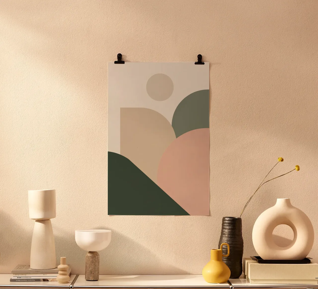 Abstract Geometric Shapes with Muted Colors hahnemühle by DesignDoodle