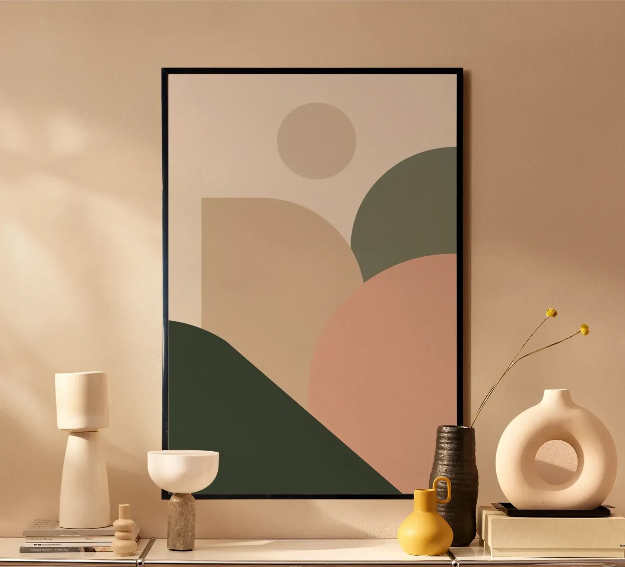 Abstract Geometric Shapes with Muted Colors hahnemühle by DesignDoodle