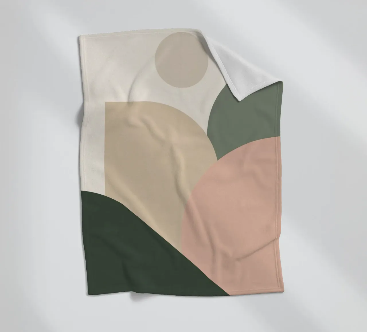 Abstract Geometric Shapes with Muted Colors fleece blanket by DesignDoodle