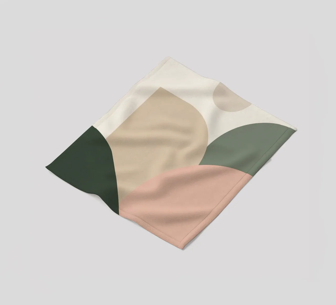 Abstract Geometric Shapes with Muted Colors fleece blanket by DesignDoodle