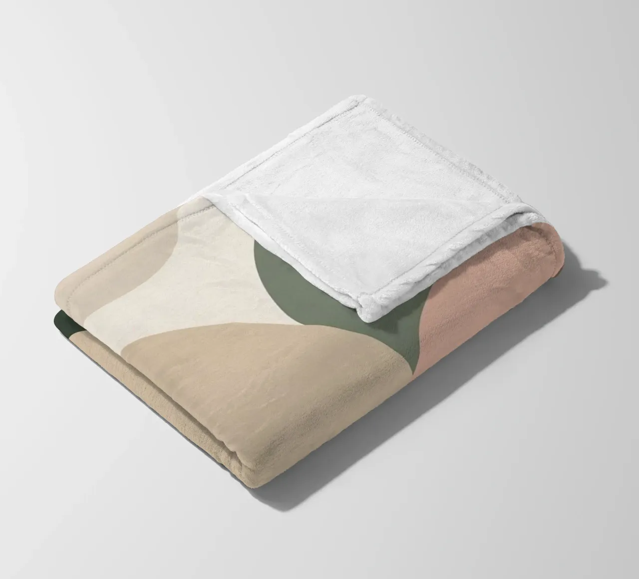 Abstract Geometric Shapes with Muted Colors fleece blanket by DesignDoodle