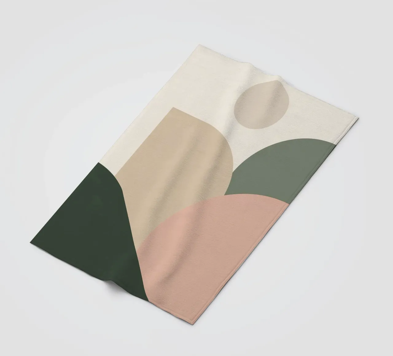 Abstract Geometric Shapes with Muted Colors fleece blanket by DesignDoodle