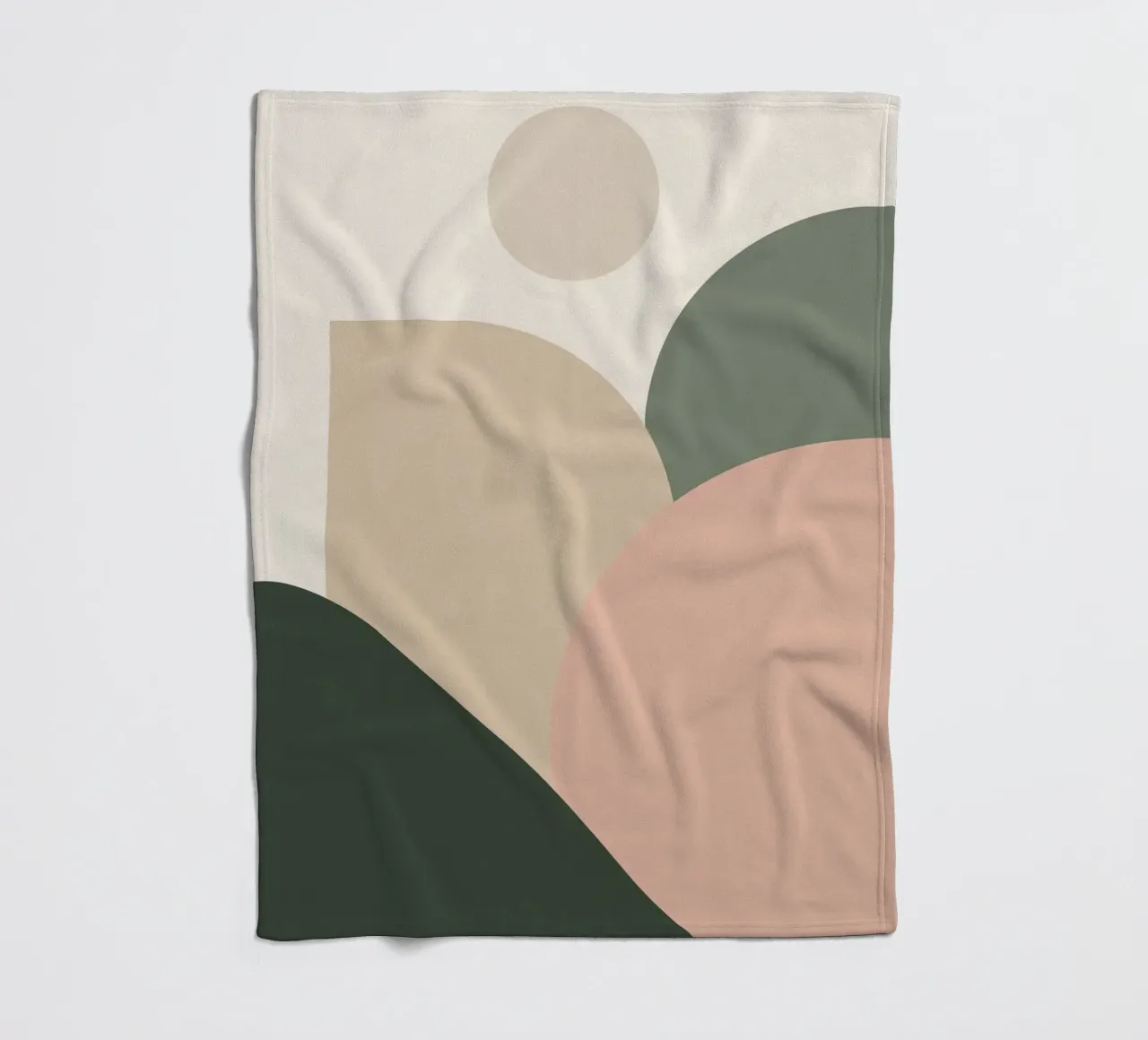 Abstract Geometric Shapes with Muted Colors fleece blanket by DesignDoodle
