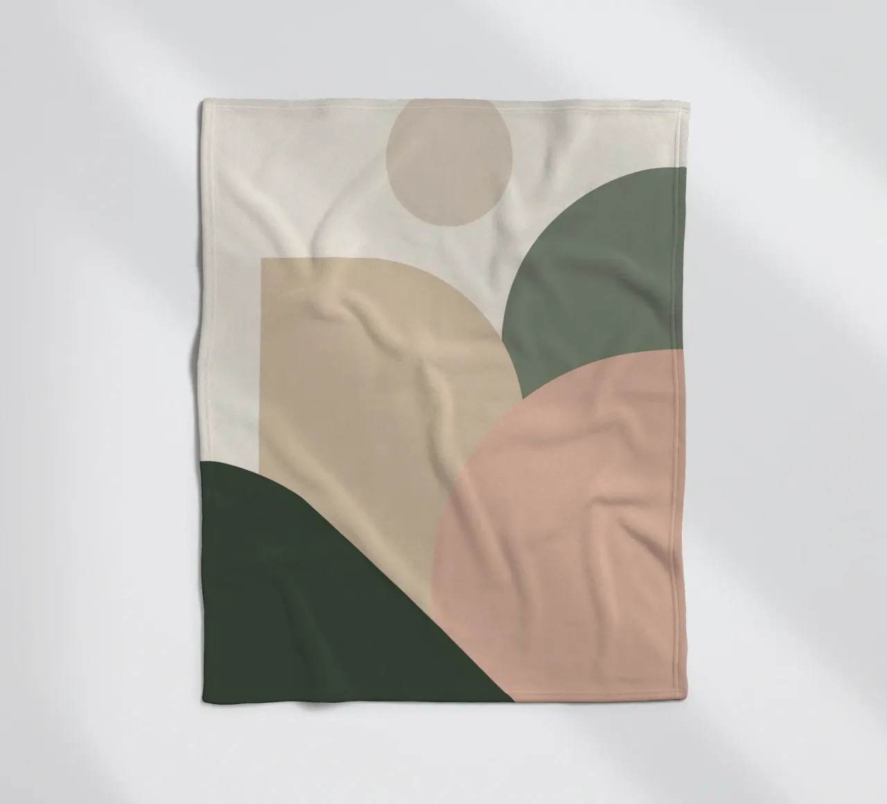 Abstract Geometric Shapes with Muted Colors fleece blanket by DesignDoodle