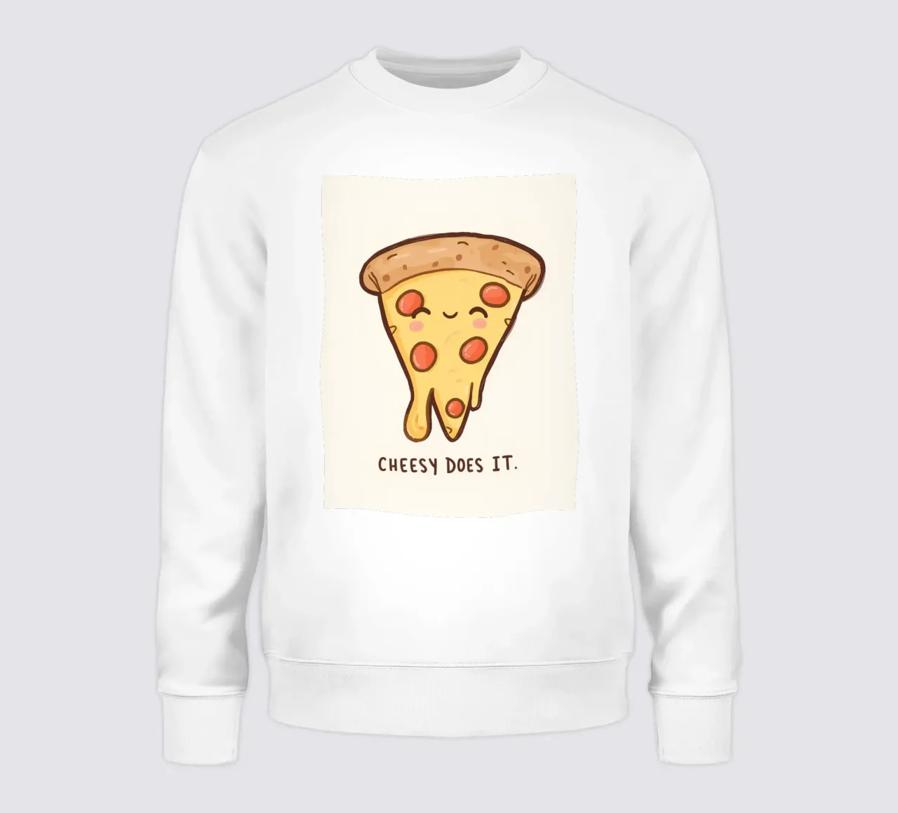 Cute pepperoni pizza slice "Cheesy Does It" felpa da DesignDoodle