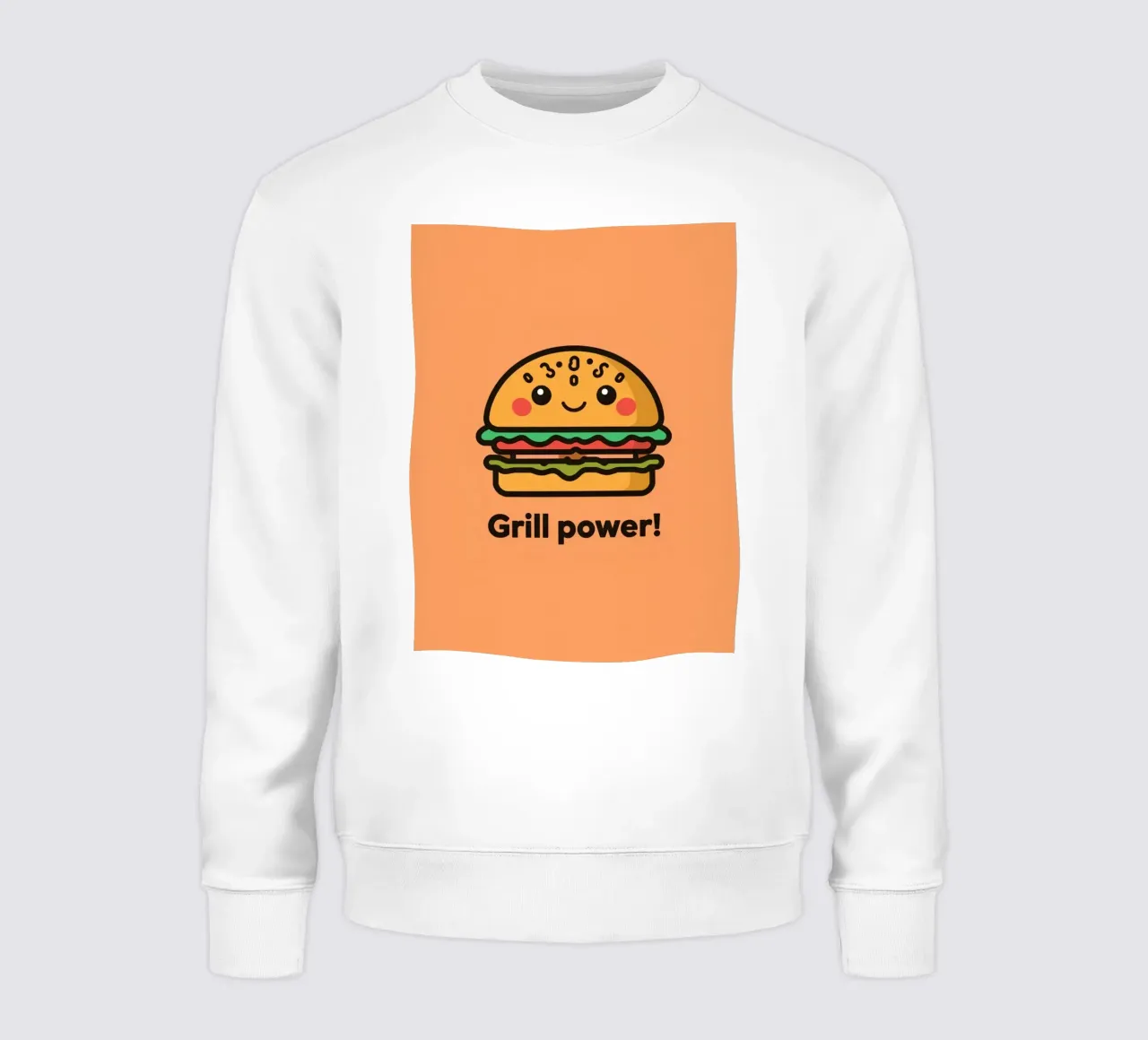 Un simpatico cartone animato sull'hamburger "Grill Power felpa da DesignDoodle