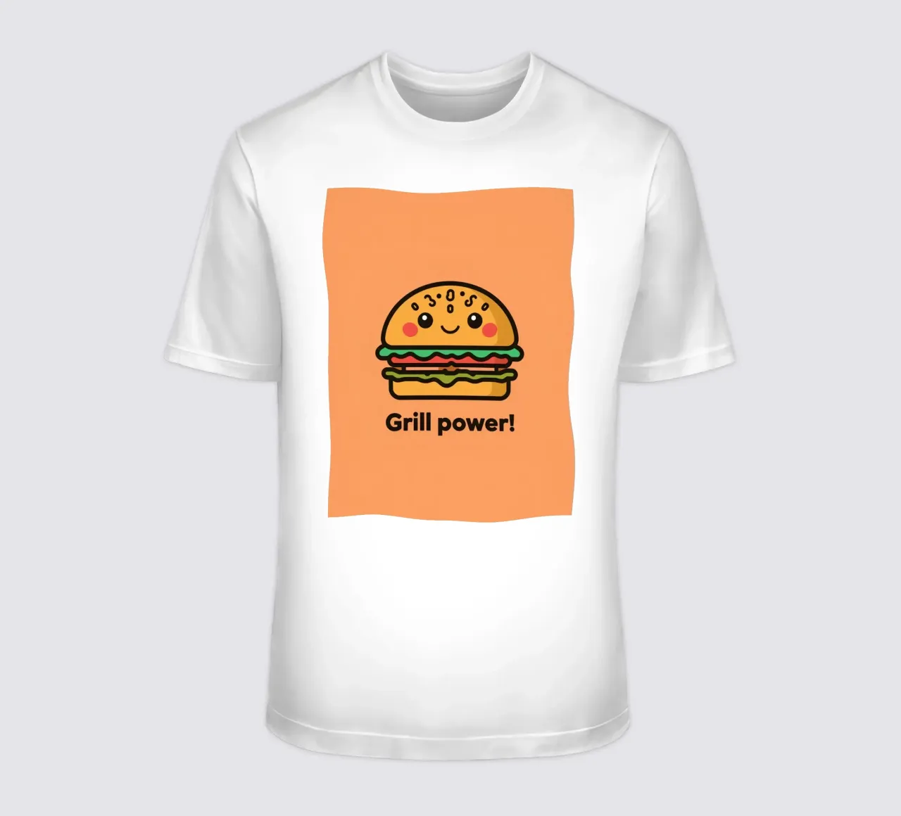 Un simpatico cartone animato sull'hamburger "Grill Power t-shirt da DesignDoodle