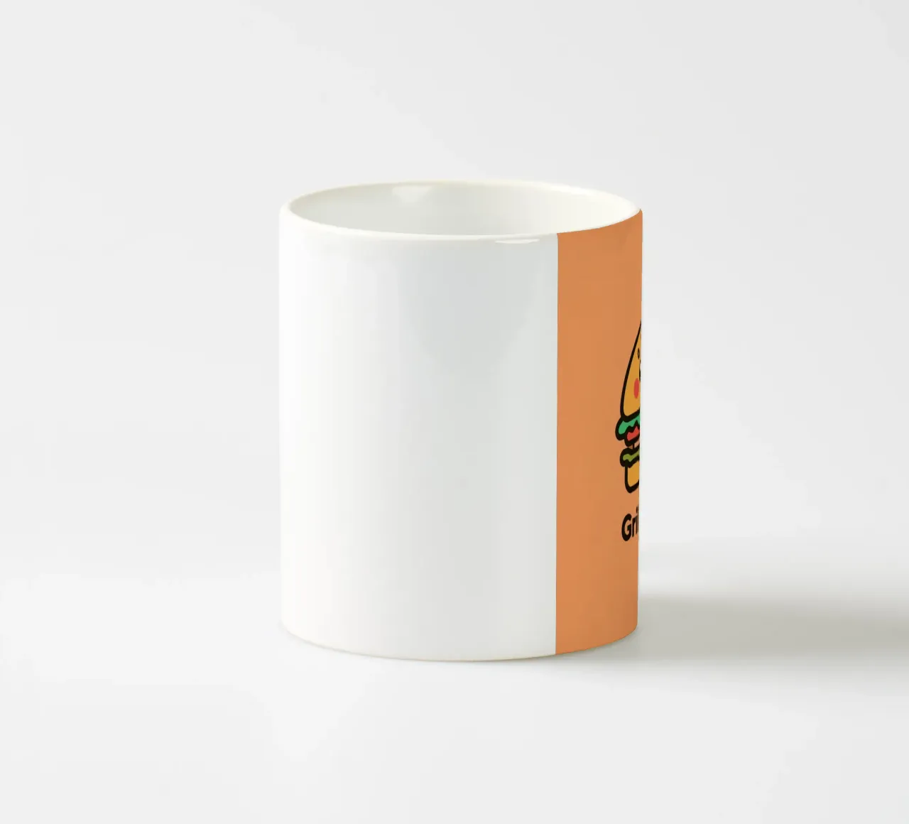 Un simpatico cartone animato sull'hamburger "Grill Power tazza in ceramica da DesignDoodle