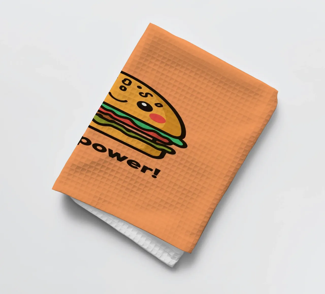 Un simpatico cartone animato sull'hamburger "Grill Power canovaccio da cucina da DesignDoodle