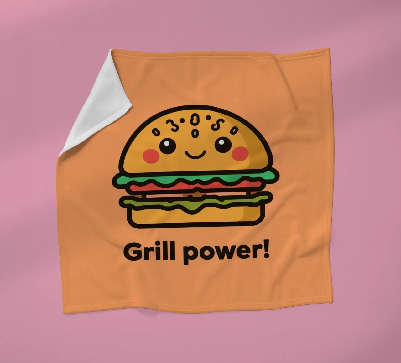 Un simpatico cartone animato sull'hamburger "Grill Power coperta in pile da DesignDoodle