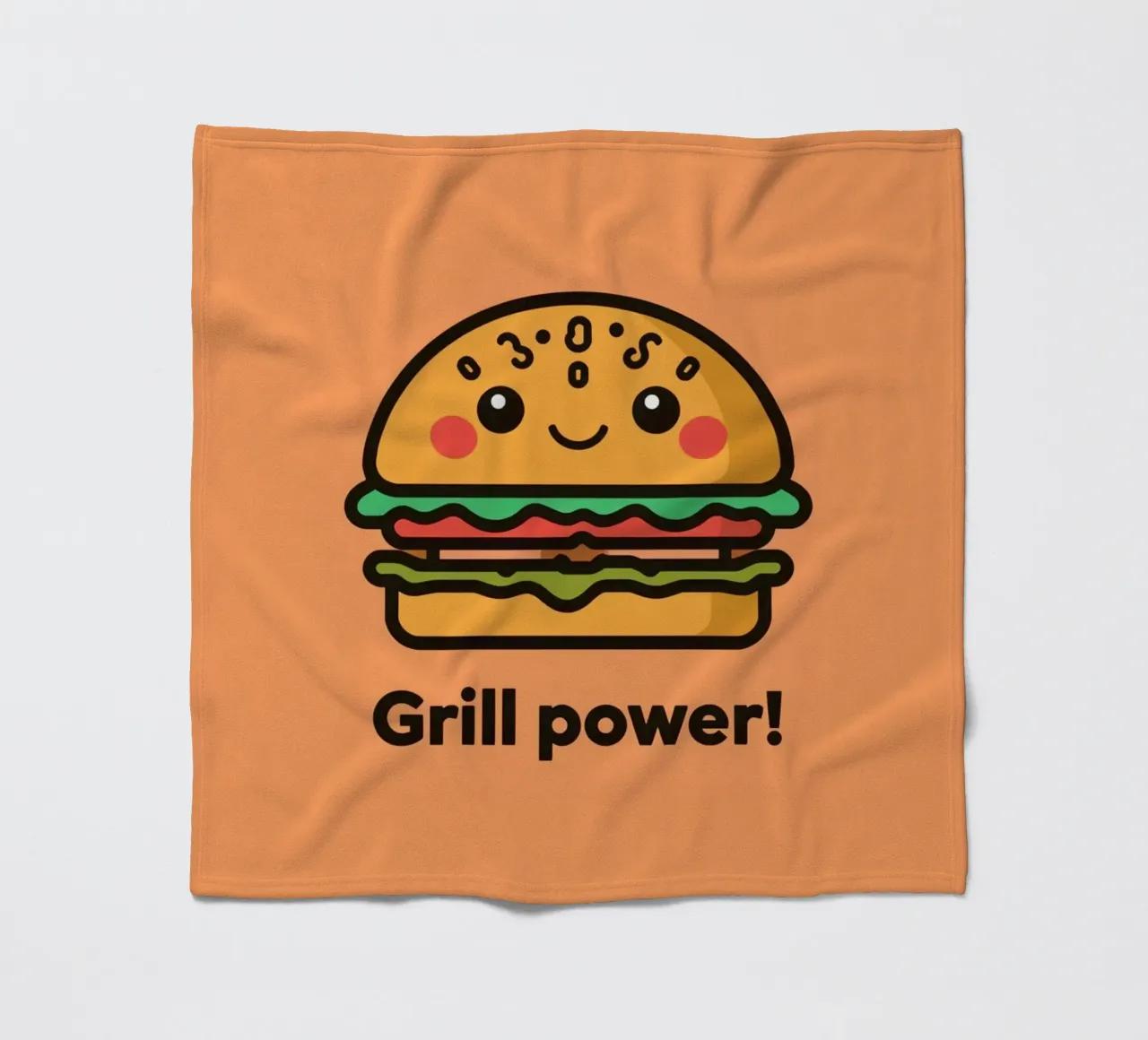 Un simpatico cartone animato sull'hamburger "Grill Power coperta in pile da DesignDoodle
