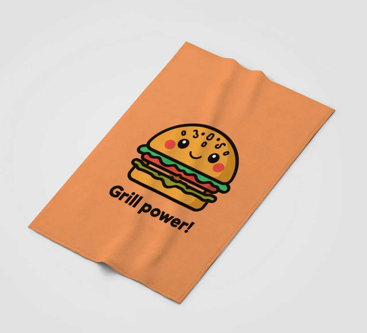 Un simpatico cartone animato sull'hamburger "Grill Power coperta in pile da DesignDoodle