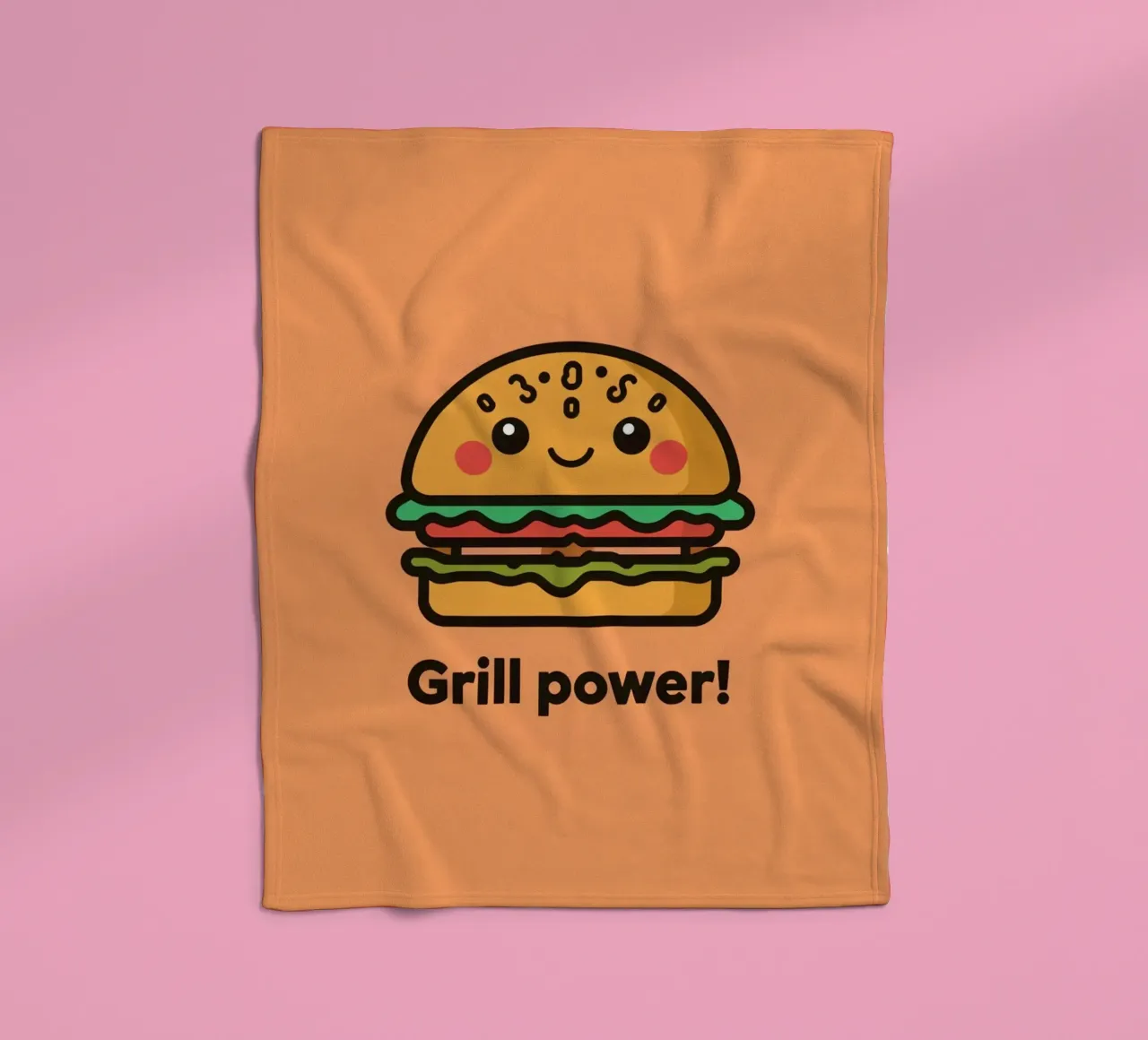 Un simpatico cartone animato sull'hamburger "Grill Power coperta in pile da DesignDoodle