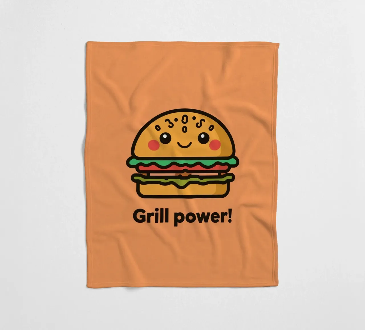 Un simpatico cartone animato sull'hamburger "Grill Power coperta in pile da DesignDoodle