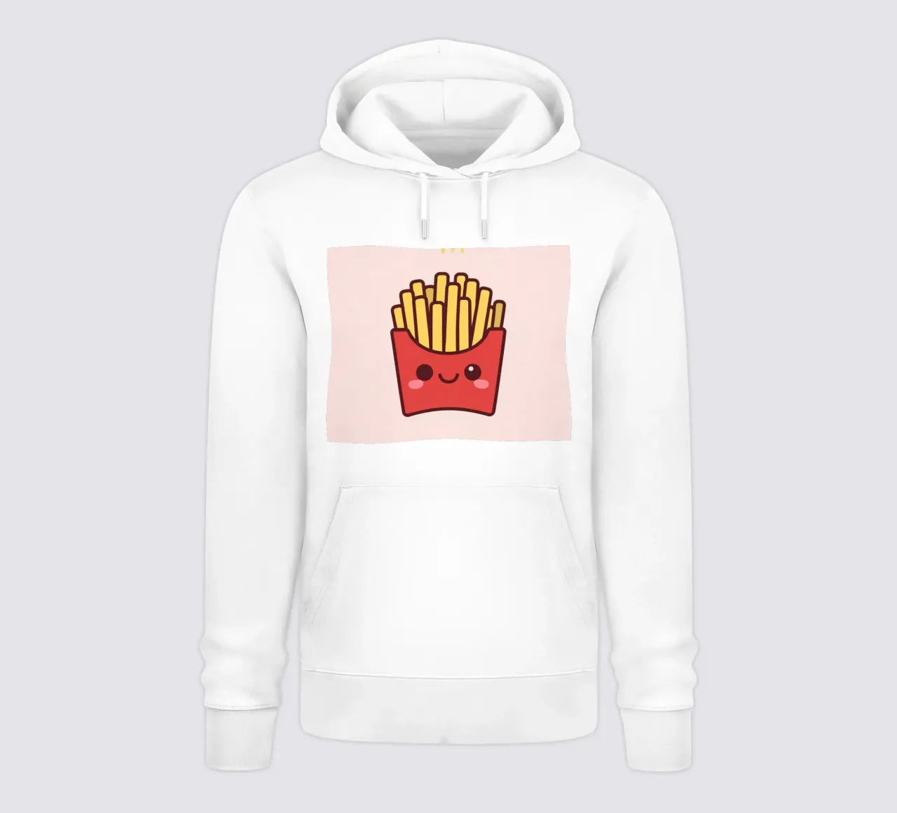 Patatine fritte carine con faccia sorridente felpa con cappuccio da DesignDoodle
