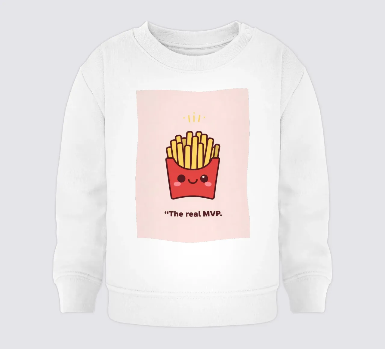 Patatine fritte carine con faccia sorridente felpa neonato da DesignDoodle