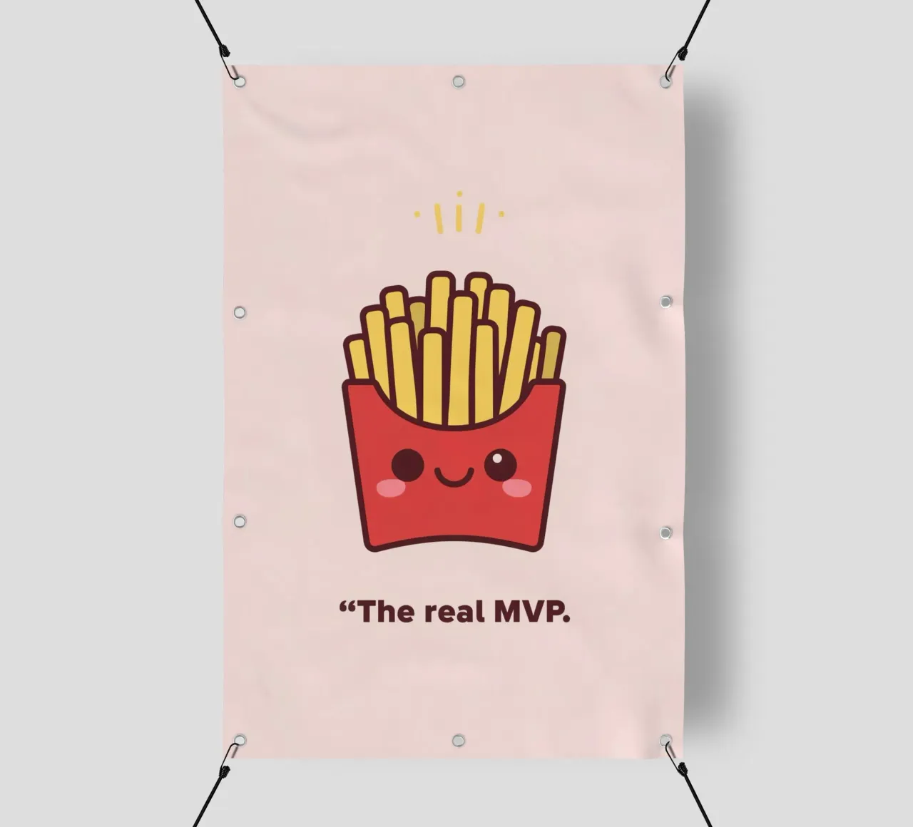 Patatine fritte carine con faccia sorridente telo in pvc da DesignDoodle