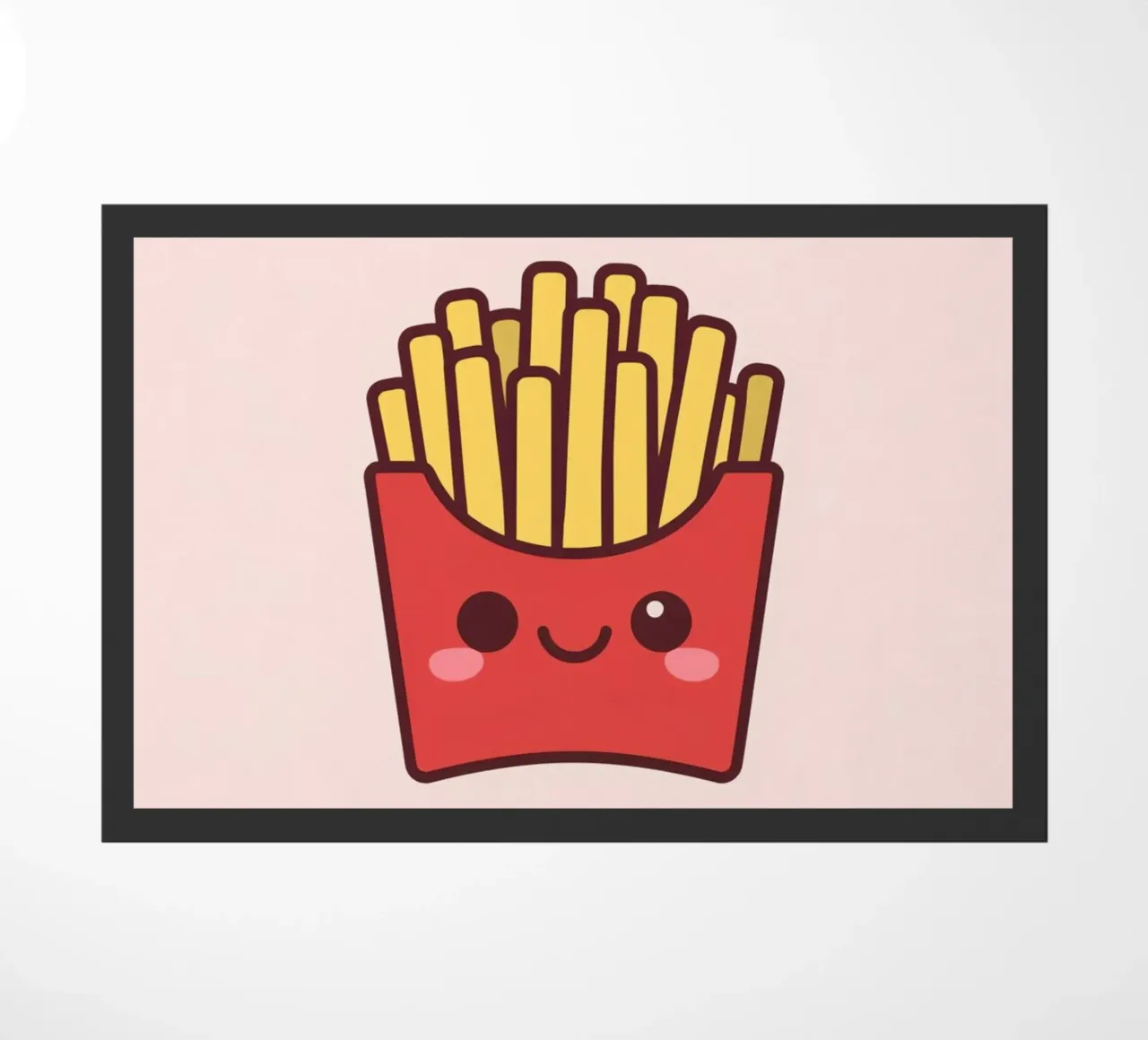 Patatine fritte carine con faccia sorridente zerbino da DesignDoodle