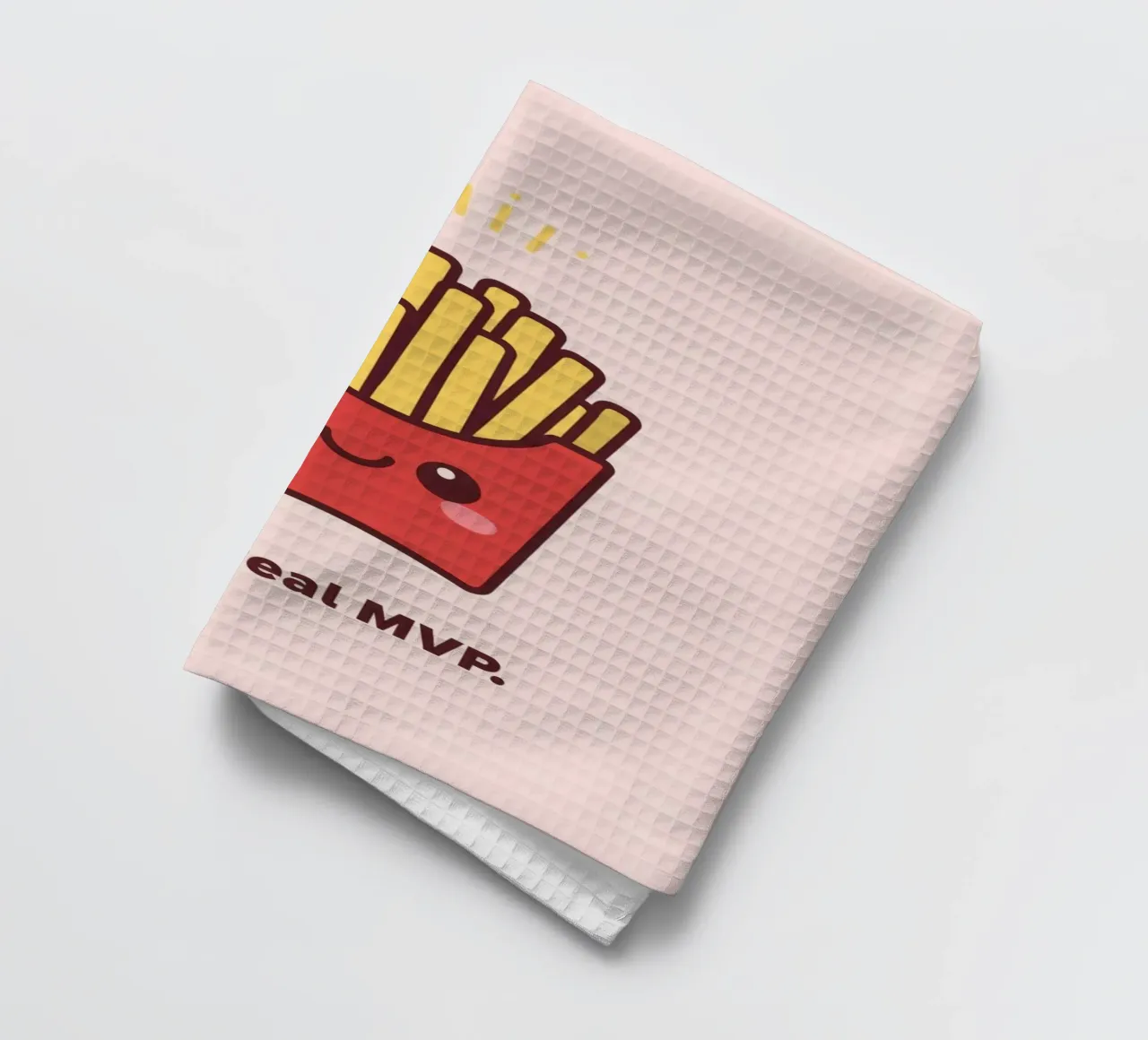 Mignonnes frites avec visage souriant torchon de DesignDoodle