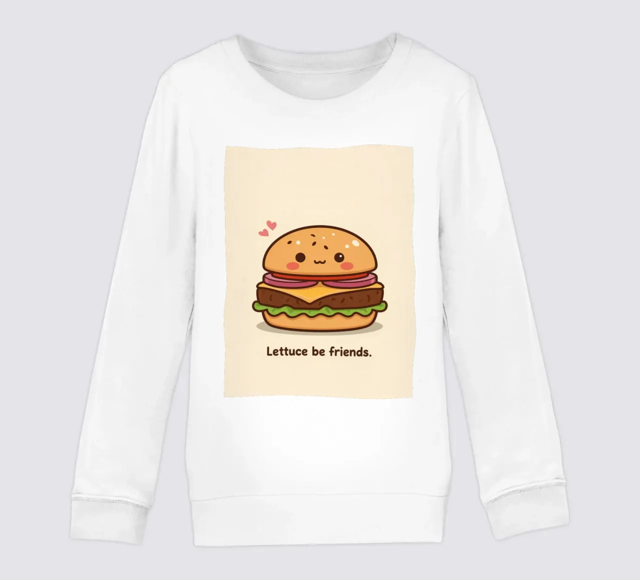 Simpatico hamburger con faccia felice e cuori felpa bambino da DesignDoodle