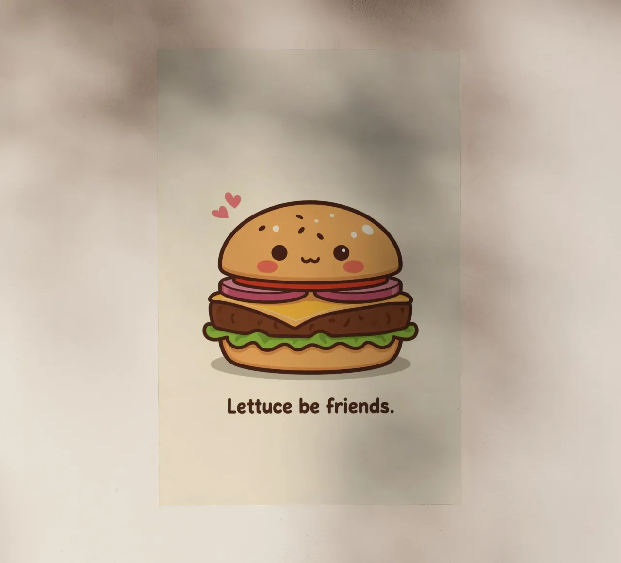 Simpatico hamburger con faccia felice e cuori pellicola backlit da DesignDoodle