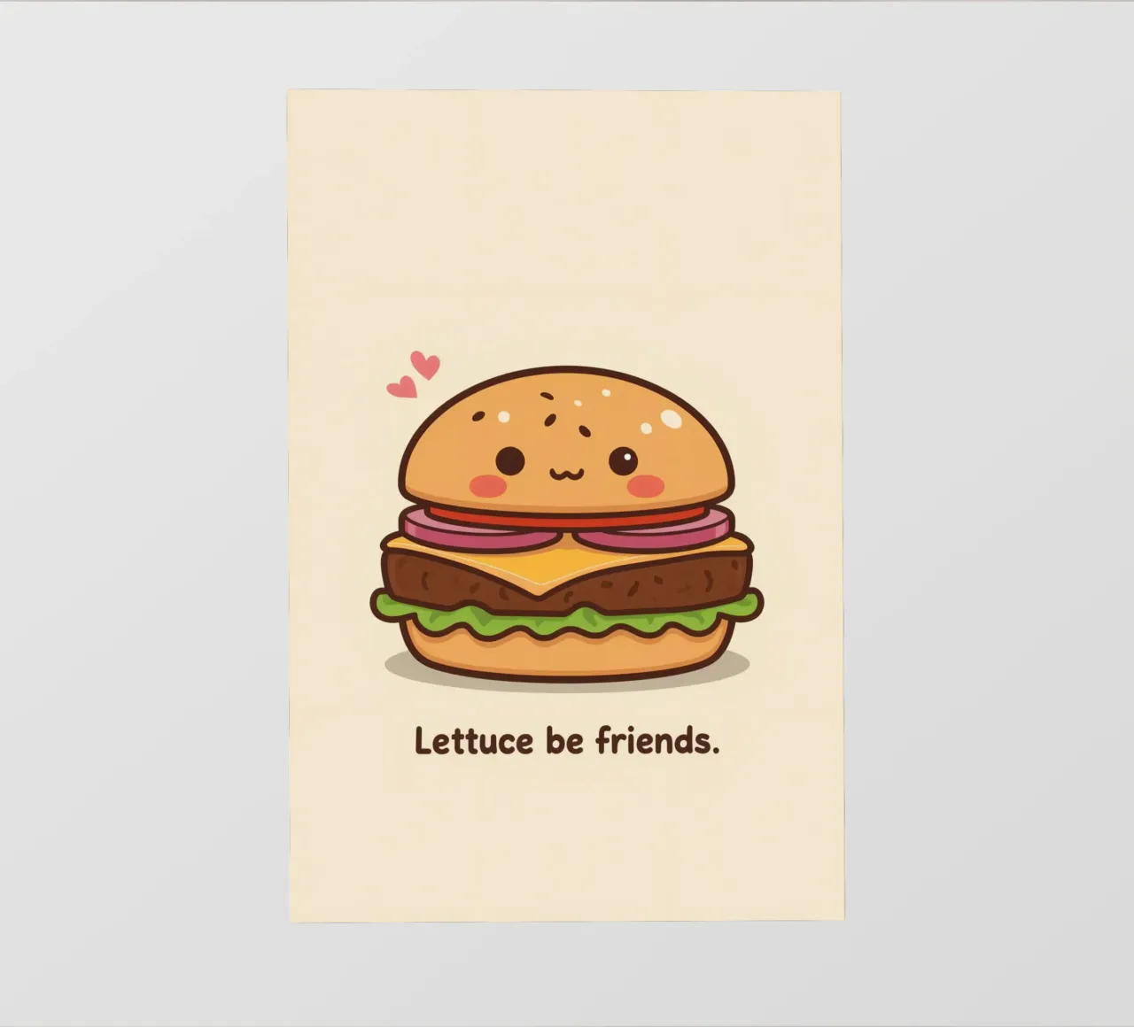 Simpatico hamburger con faccia felice e cuori pellicola backlit da DesignDoodle