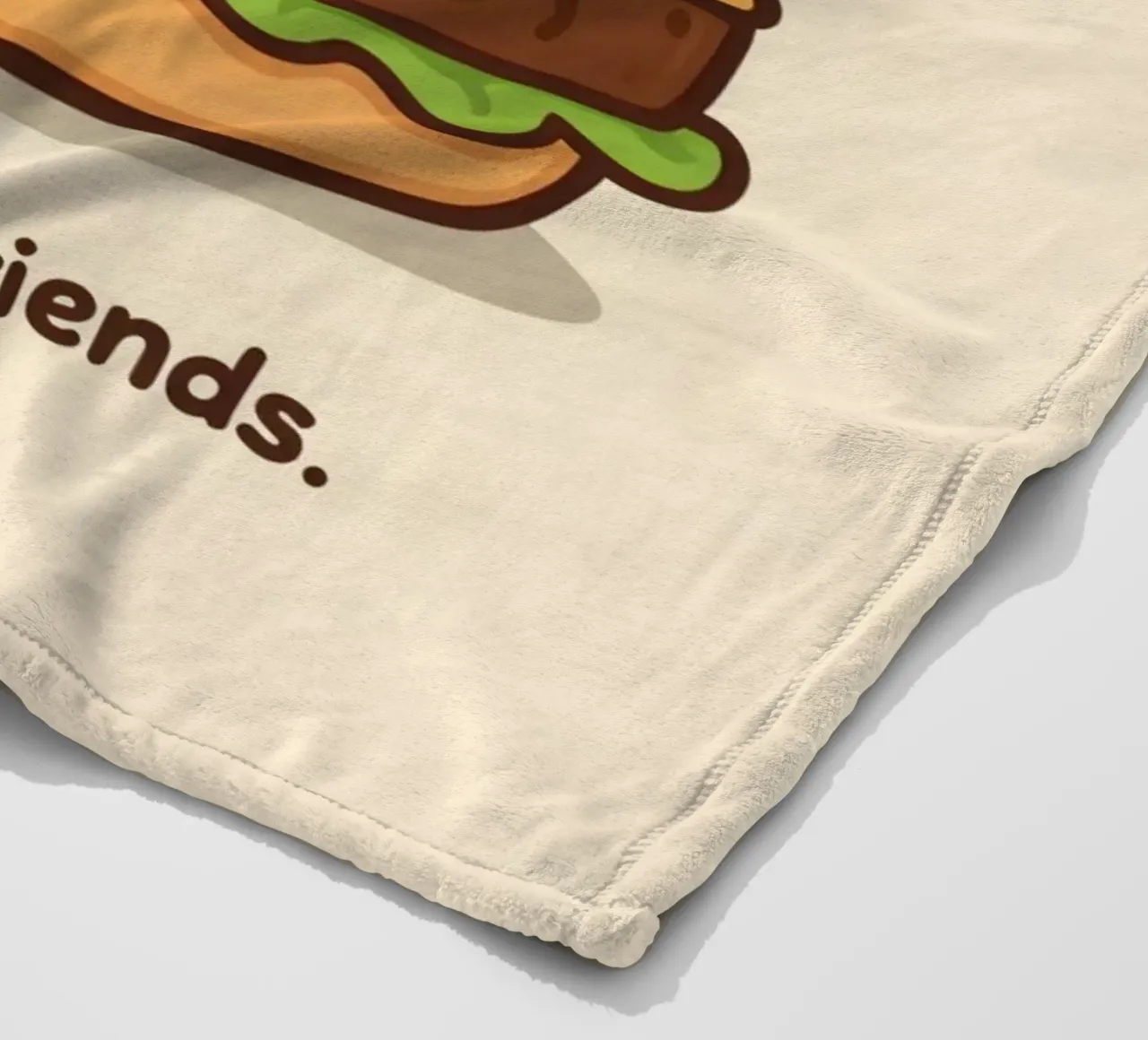 Simpatico hamburger con faccia felice e cuori coperta in pile da DesignDoodle