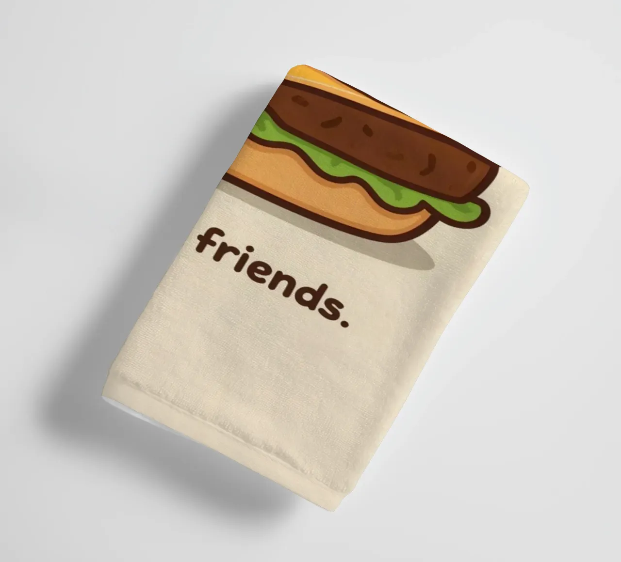 Simpatico hamburger con faccia felice e cuori asciugamano da bagno da DesignDoodle