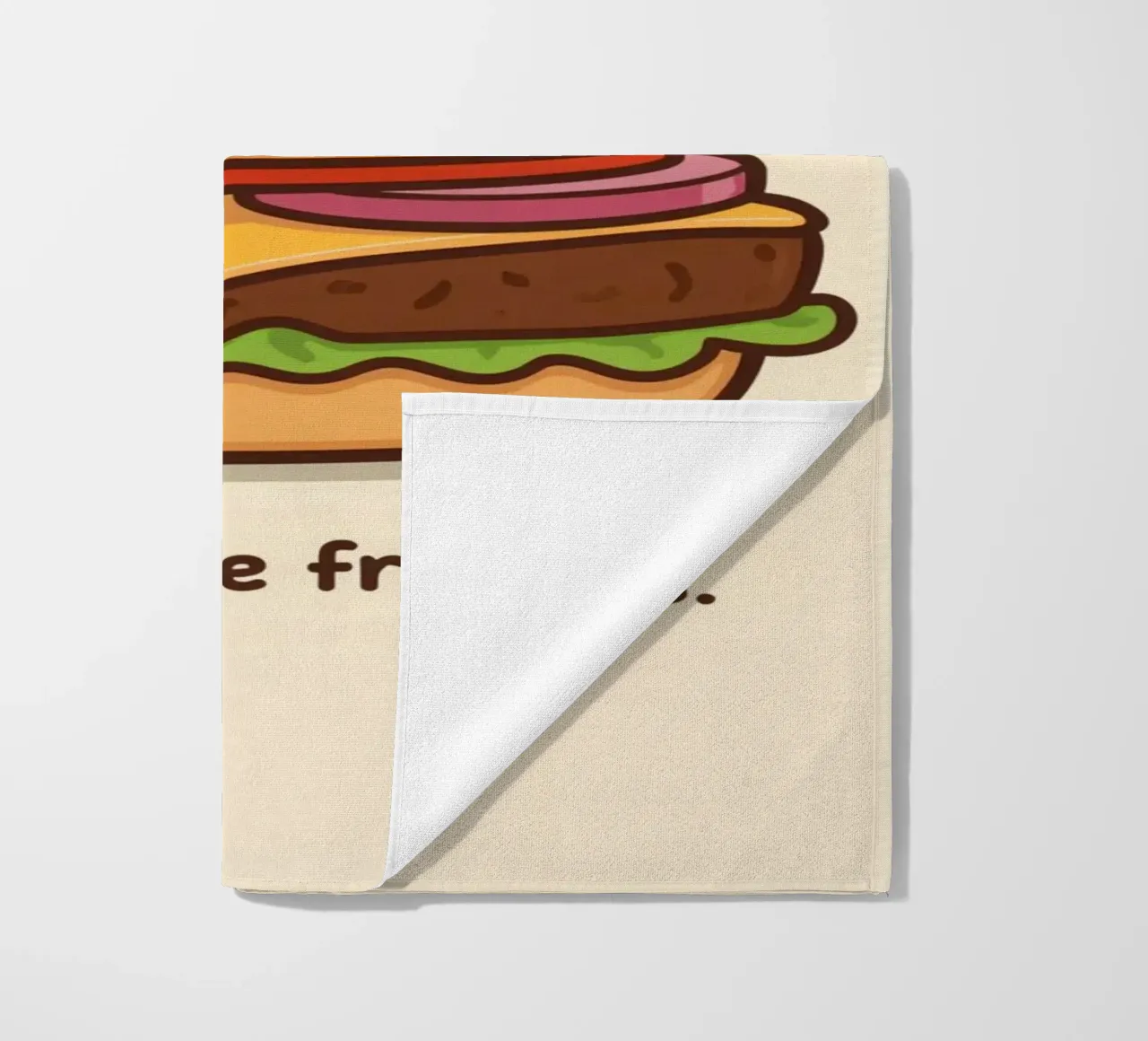 Simpatico hamburger con faccia felice e cuori telo mare da DesignDoodle