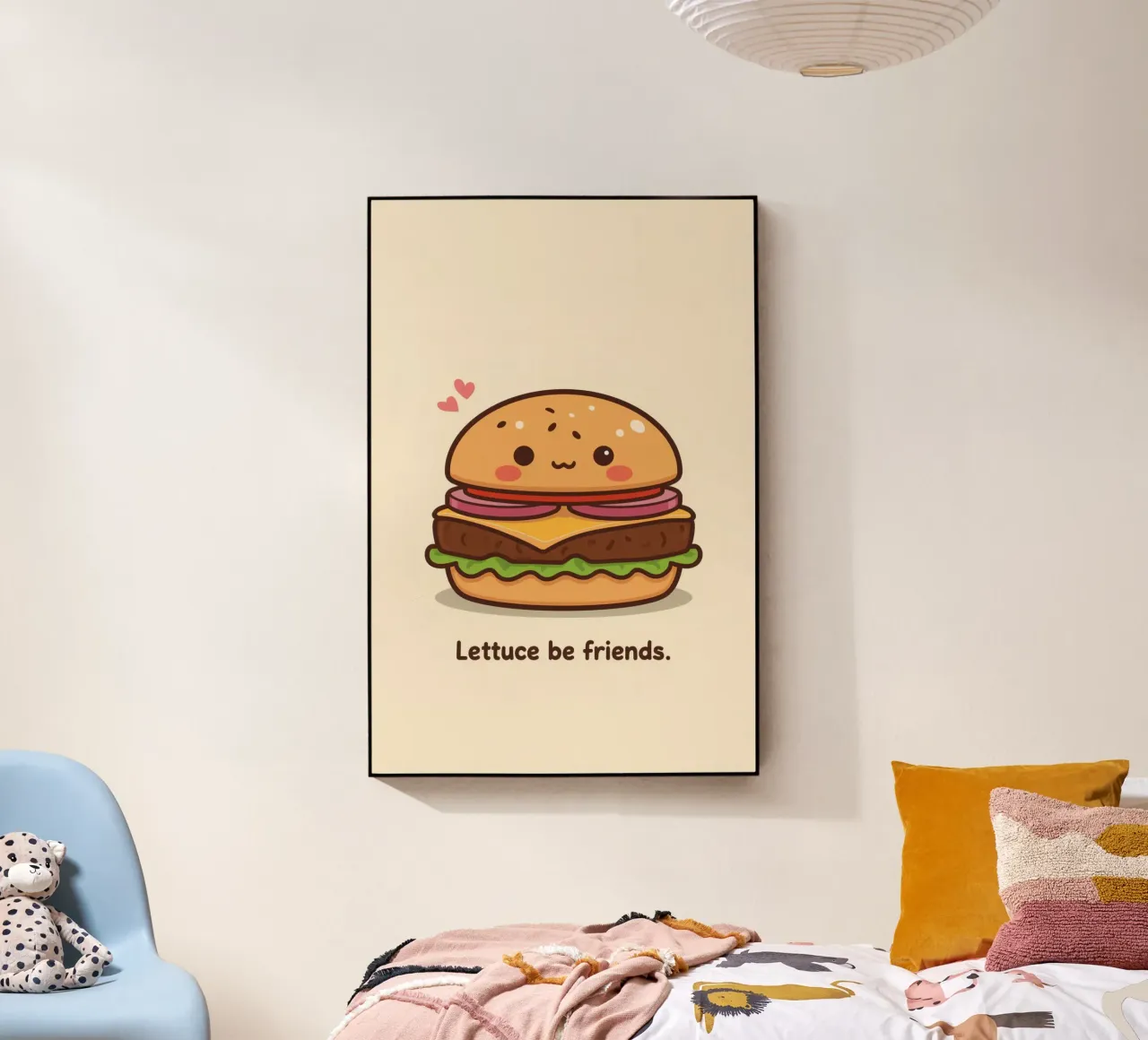 Simpatico hamburger con faccia felice e cuori plexiglass da DesignDoodle