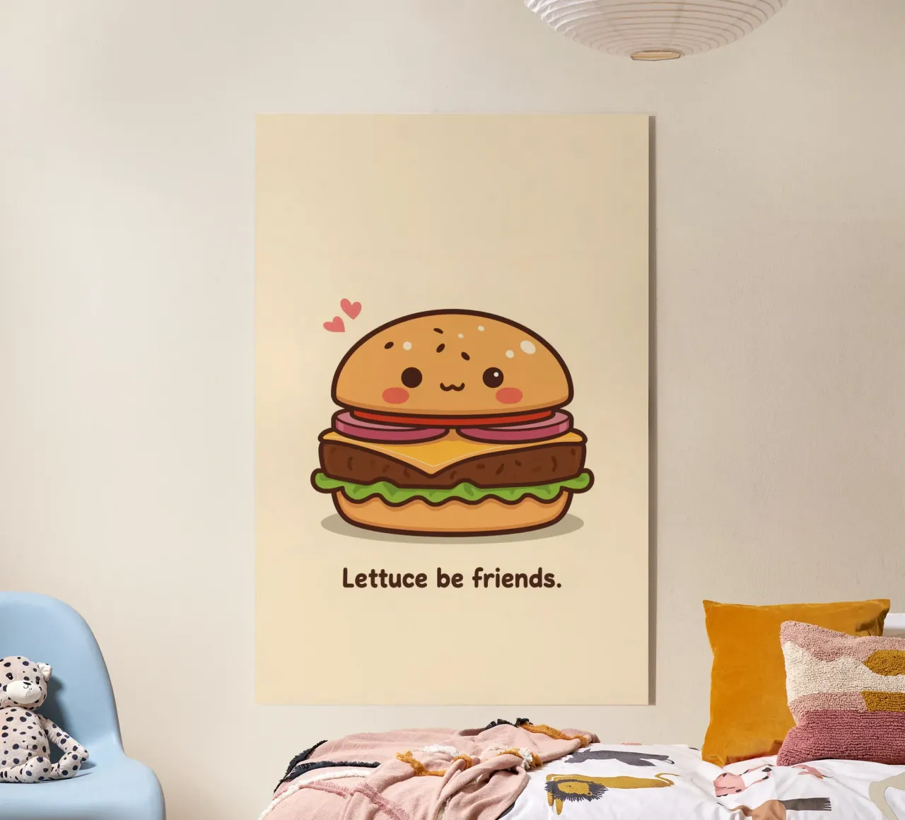 Simpatico hamburger con faccia felice e cuori plexiglass da DesignDoodle