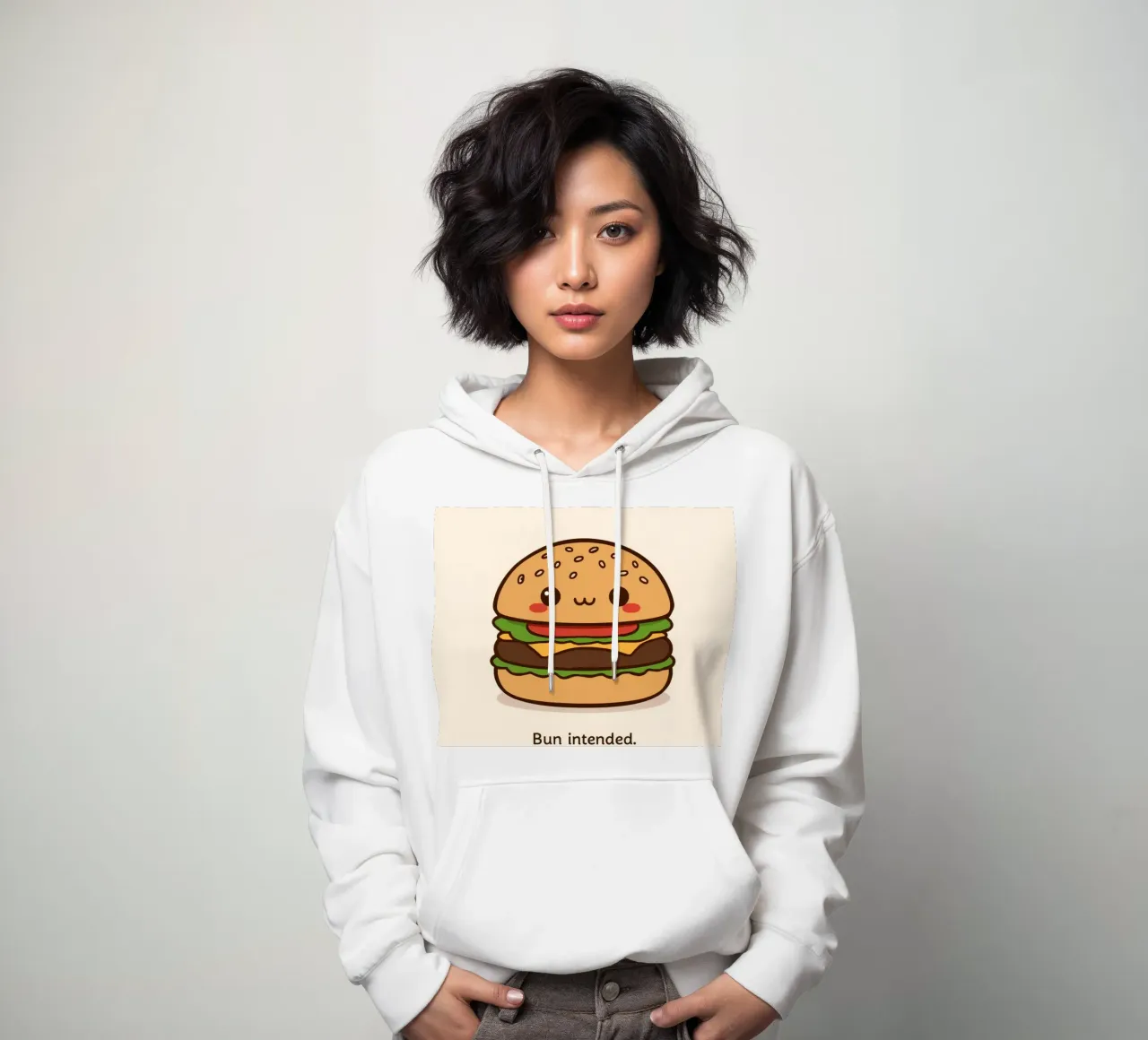 Un simpatico hamburger con "Bun Intended". felpa con cappuccio da DesignDoodle