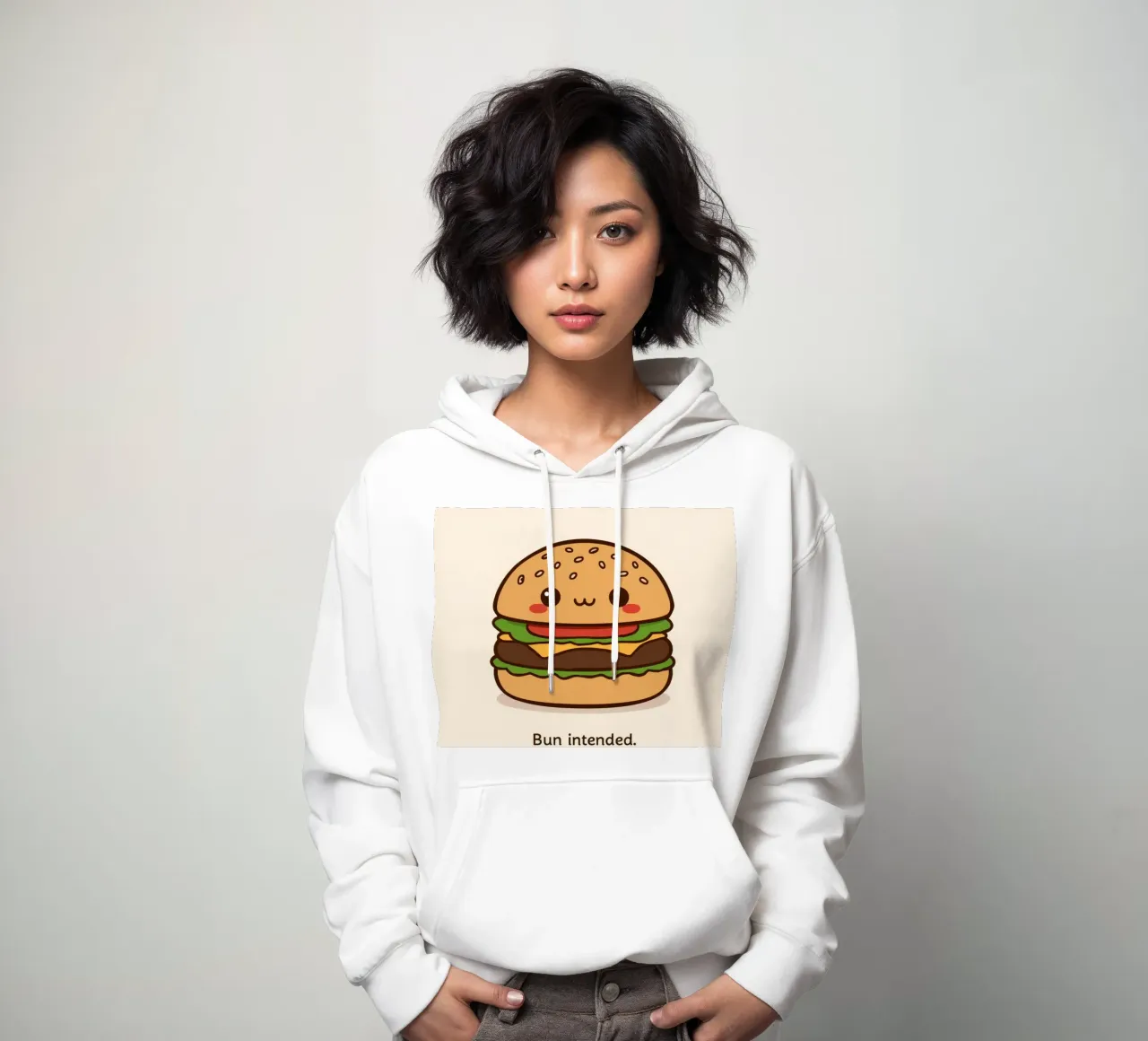 Un simpatico hamburger con "Bun Intended". felpa con cappuccio da DesignDoodle