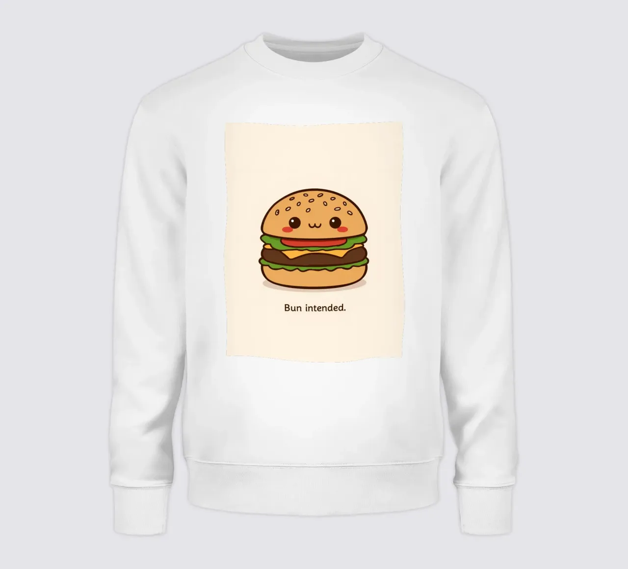 Un simpatico hamburger con "Bun Intended". felpa da DesignDoodle