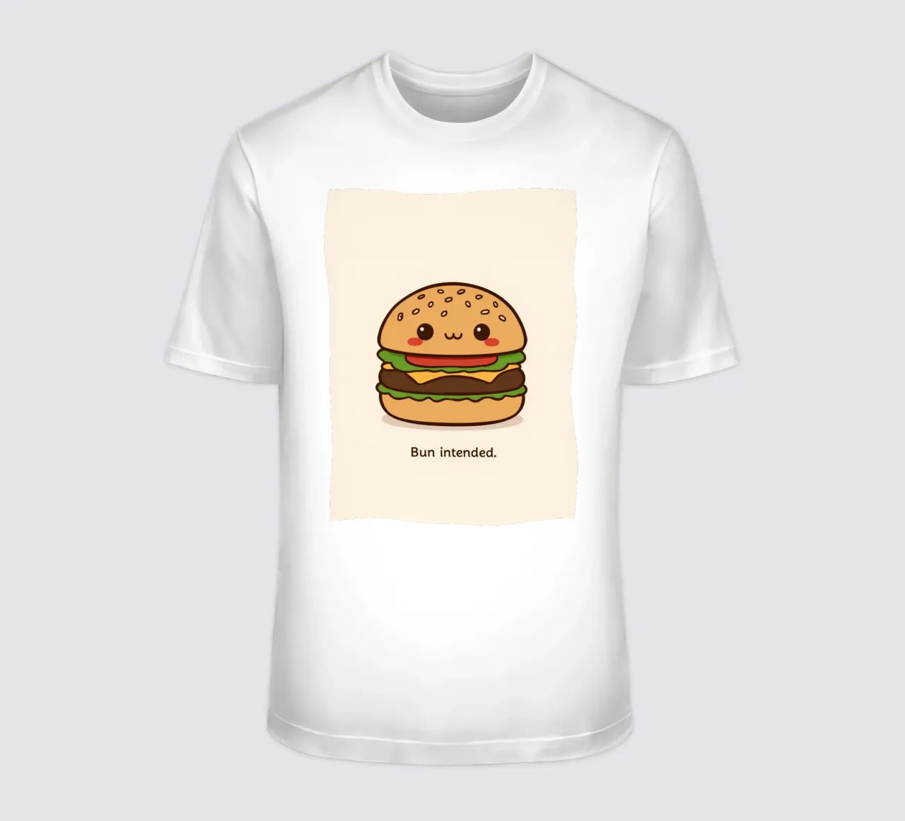 Simpática hamburguesa con "Bun Intended" camiseta de DesignDoodle