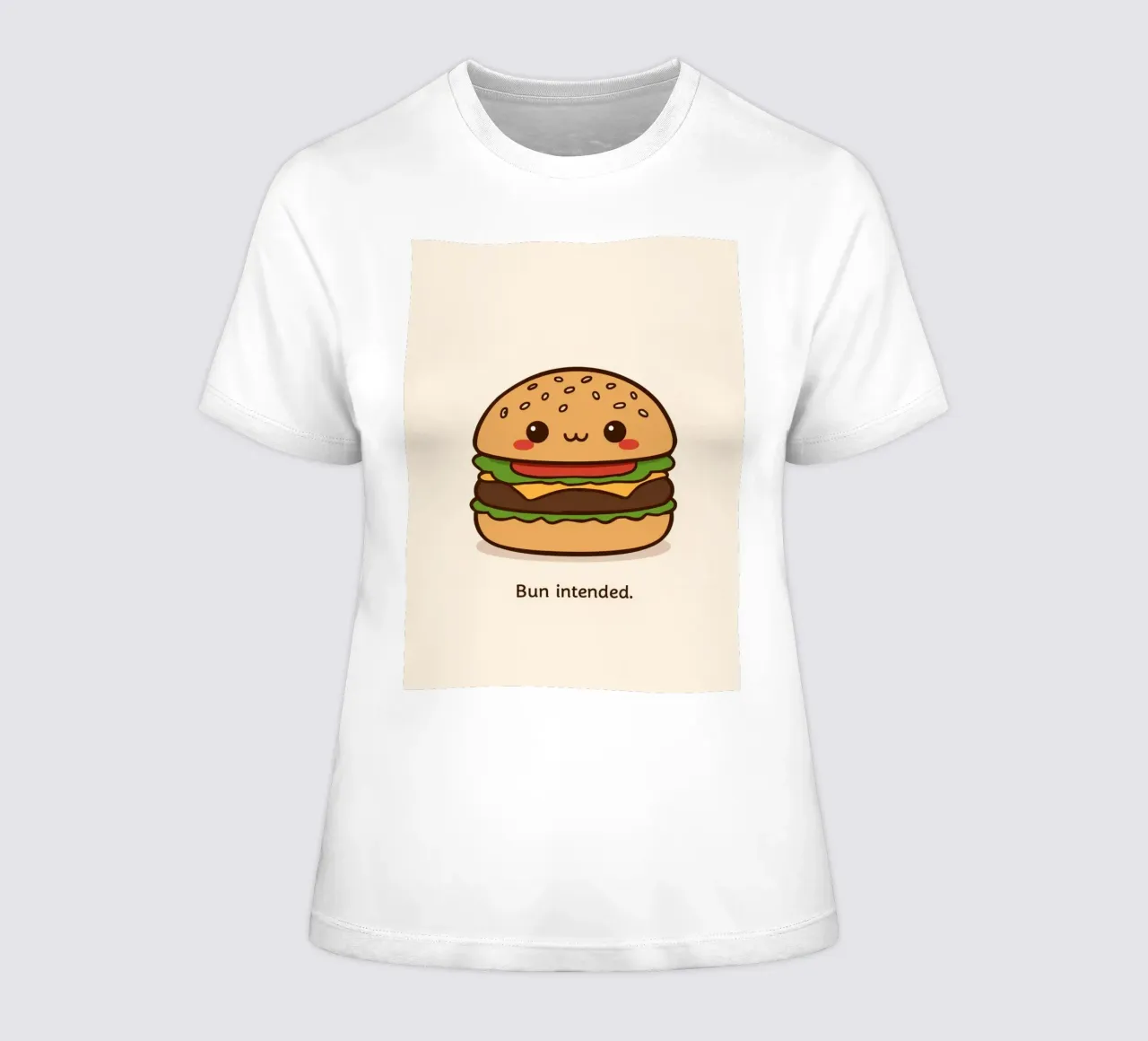 Un simpatico hamburger con "Bun Intended". t-shirt da donna da DesignDoodle