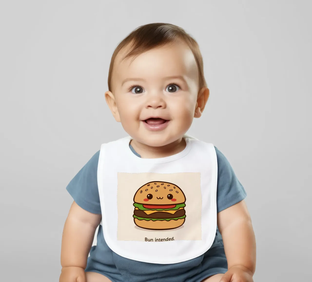 Un simpatico hamburger con "Bun Intended". bavaglino da DesignDoodle