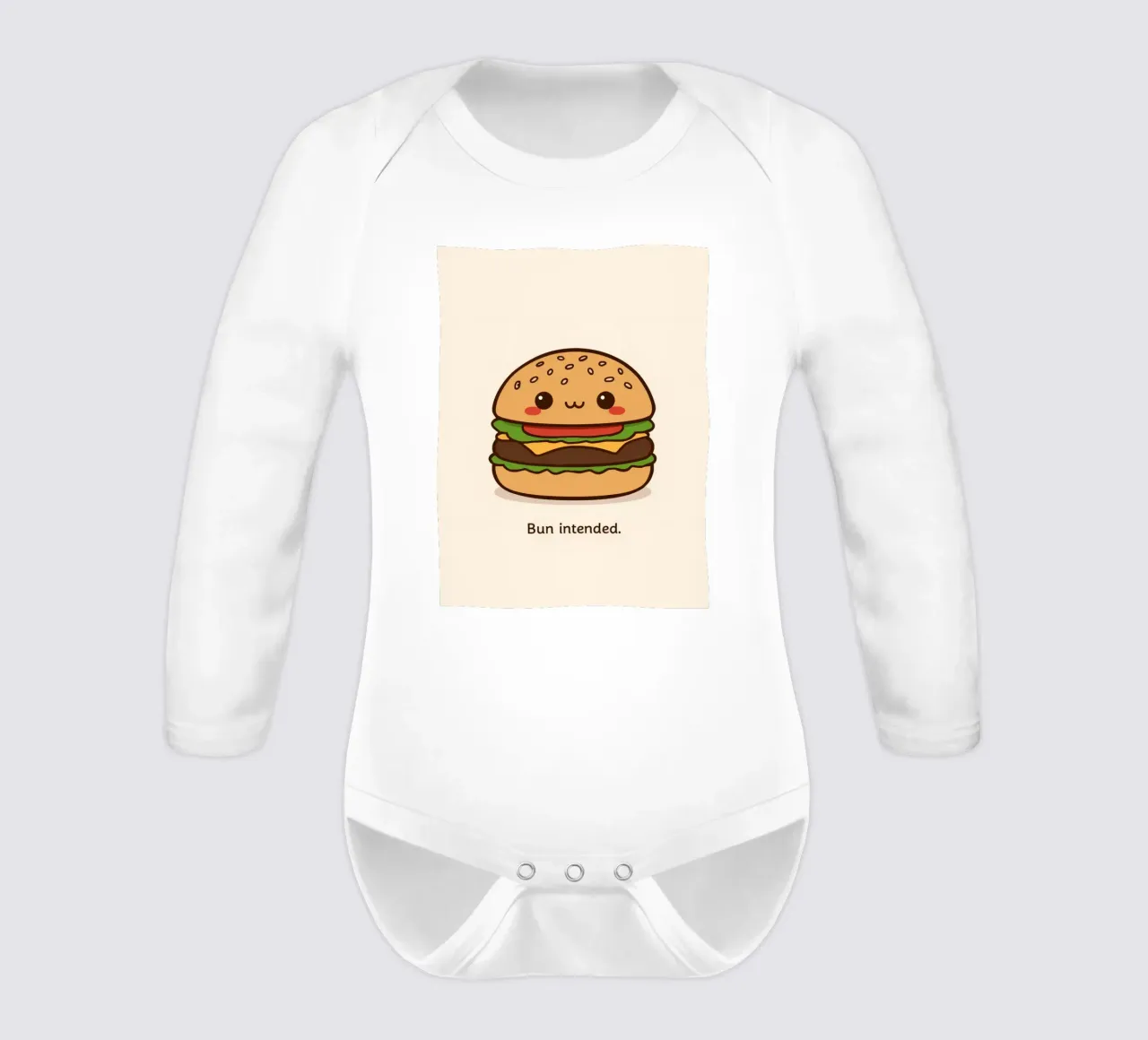 Un simpatico hamburger con "Bun Intended". body neonato maniche lunghe da DesignDoodle