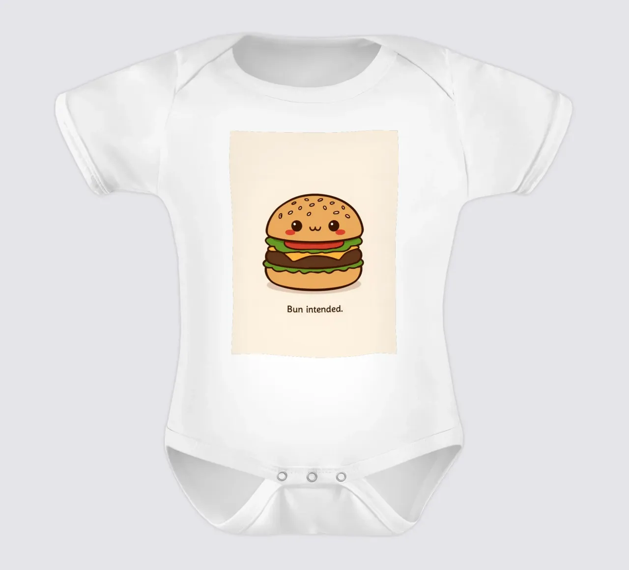 Un simpatico hamburger con "Bun Intended". body neonato maniche corte da DesignDoodle