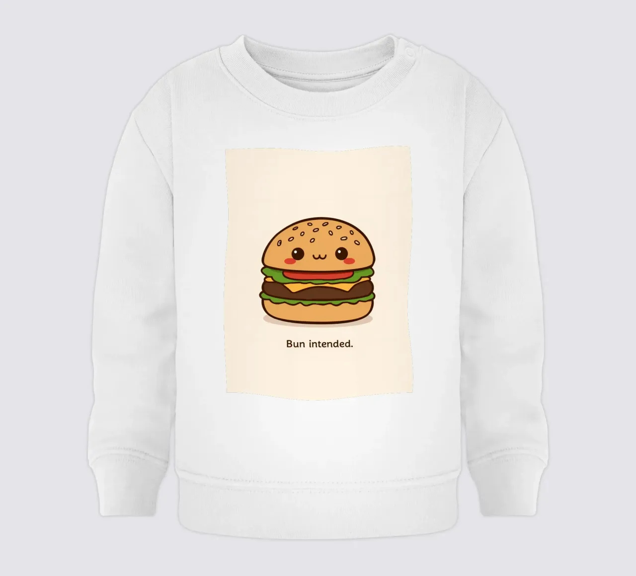 Un simpatico hamburger con "Bun Intended". felpa neonato da DesignDoodle
