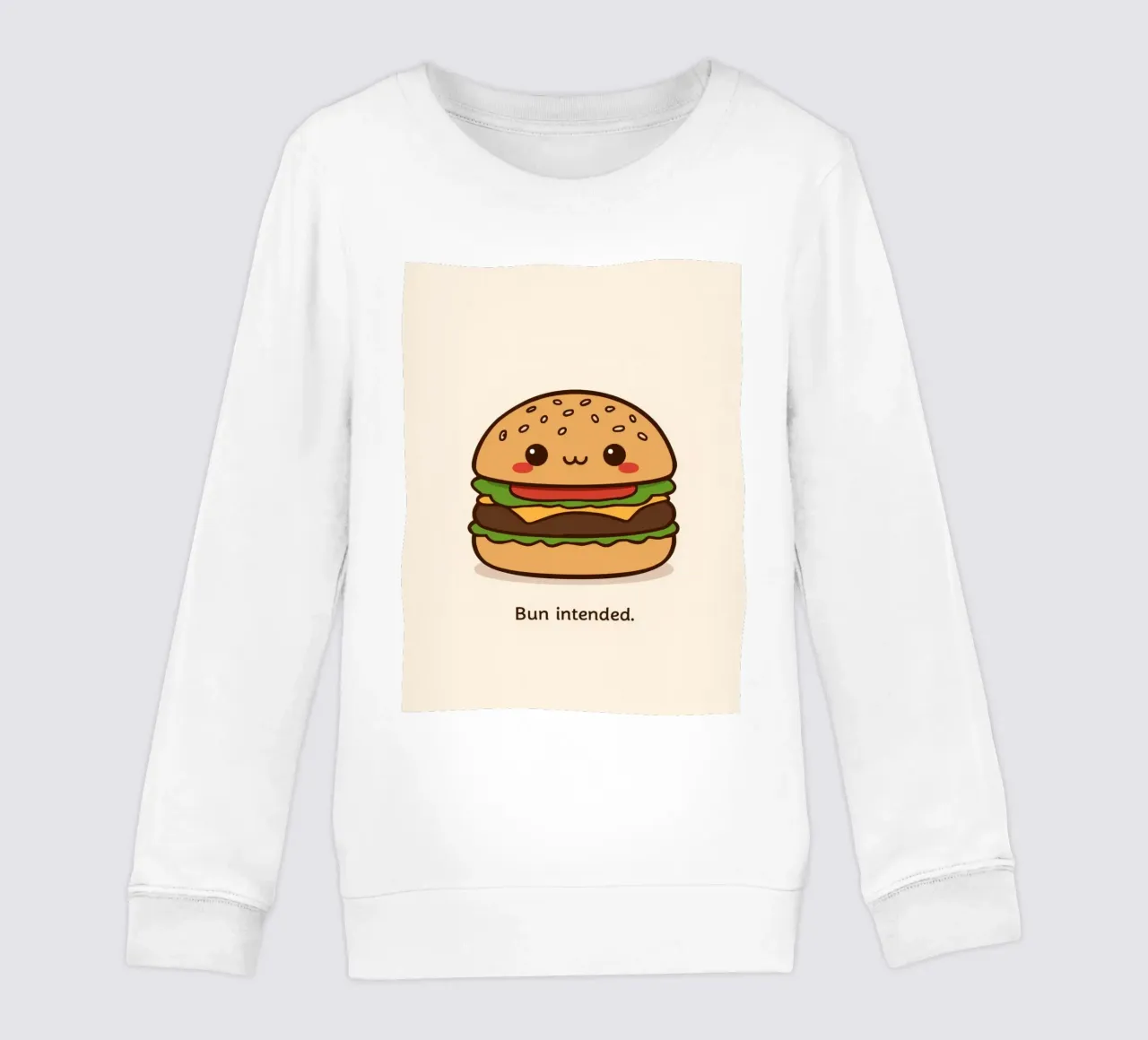 Un simpatico hamburger con "Bun Intended". felpa bambino da DesignDoodle