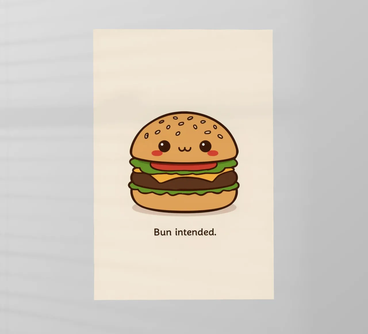 Simpática hamburguesa con "Bun Intended" lámina retroiluminada de DesignDoodle