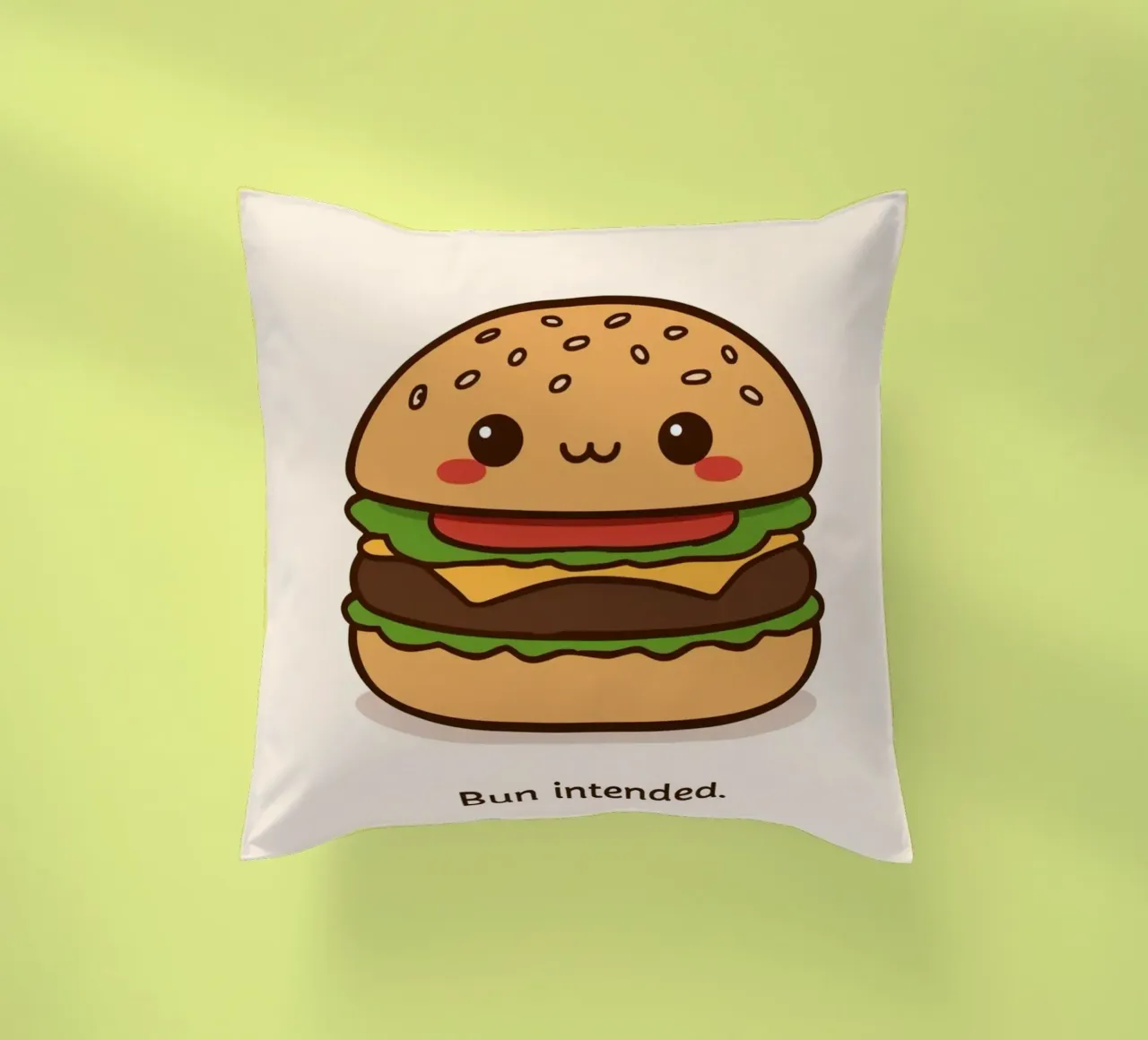 Un simpatico hamburger con "Bun Intended". cuscino da DesignDoodle