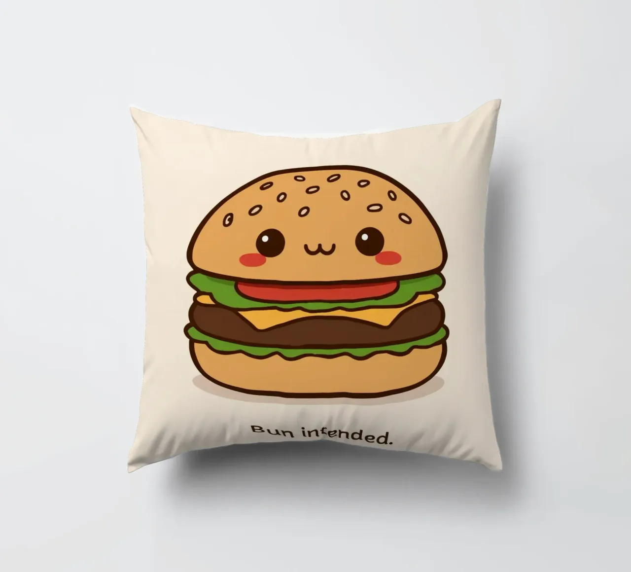 Un simpatico hamburger con "Bun Intended". cuscino da DesignDoodle