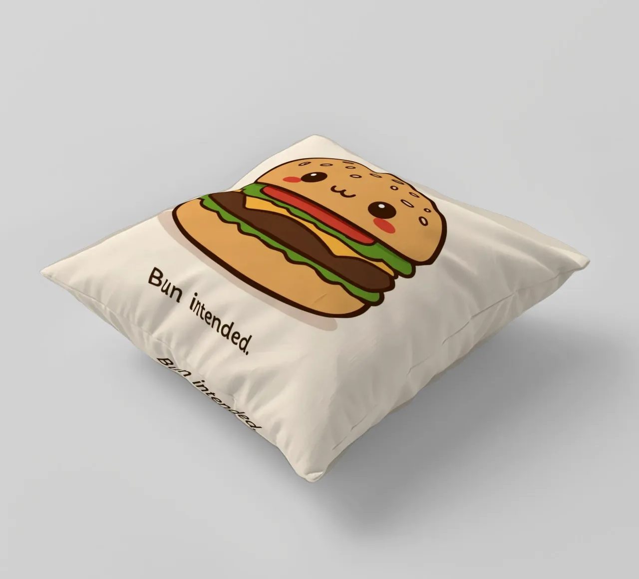 Un simpatico hamburger con "Bun Intended". cuscino da DesignDoodle