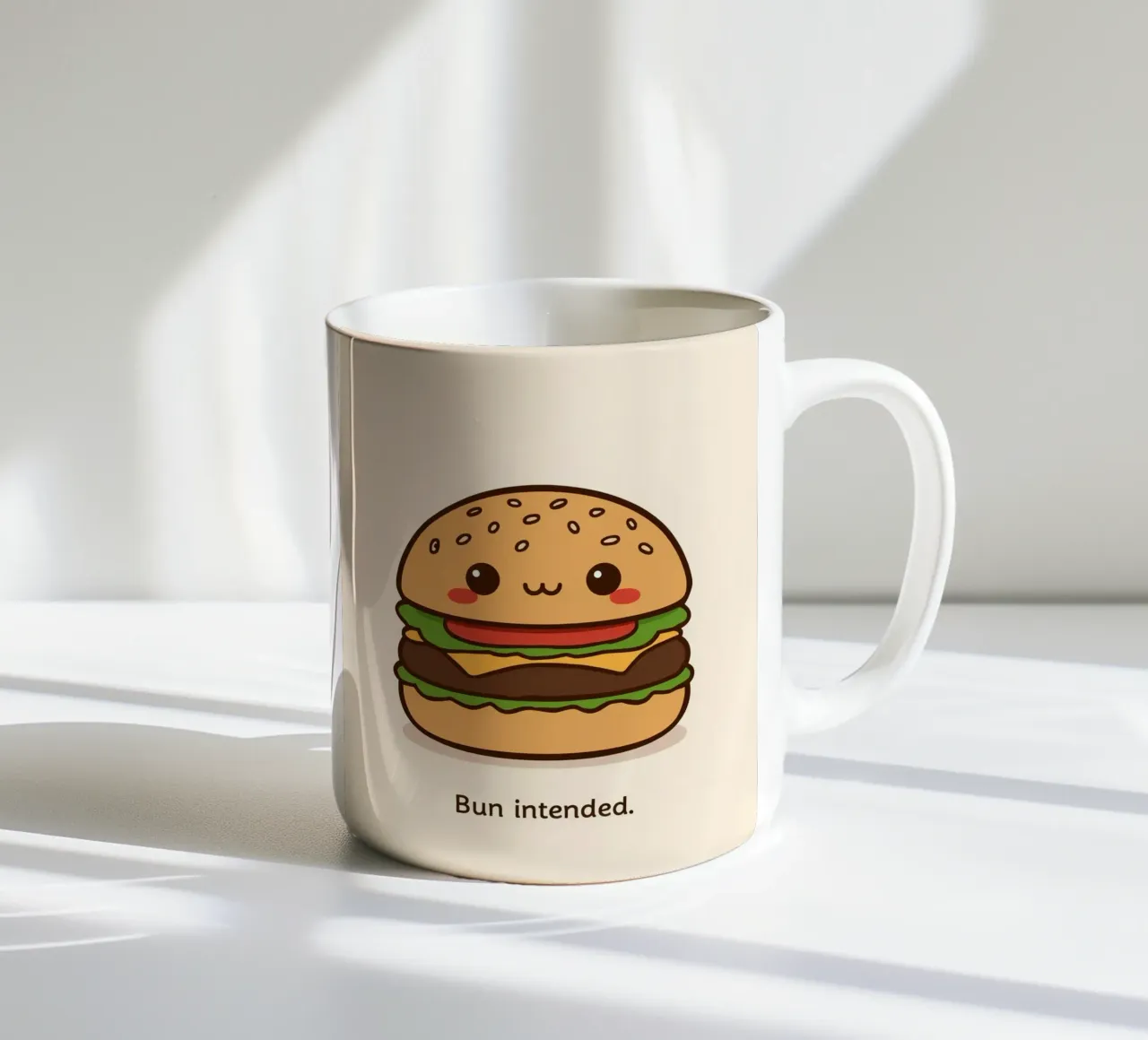 Un simpatico hamburger con "Bun Intended". tazza in ceramica da DesignDoodle