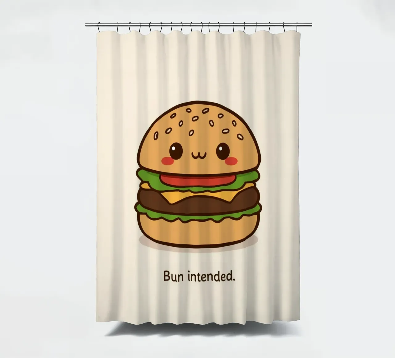 Un simpatico hamburger con "Bun Intended". tenda da doccia da DesignDoodle