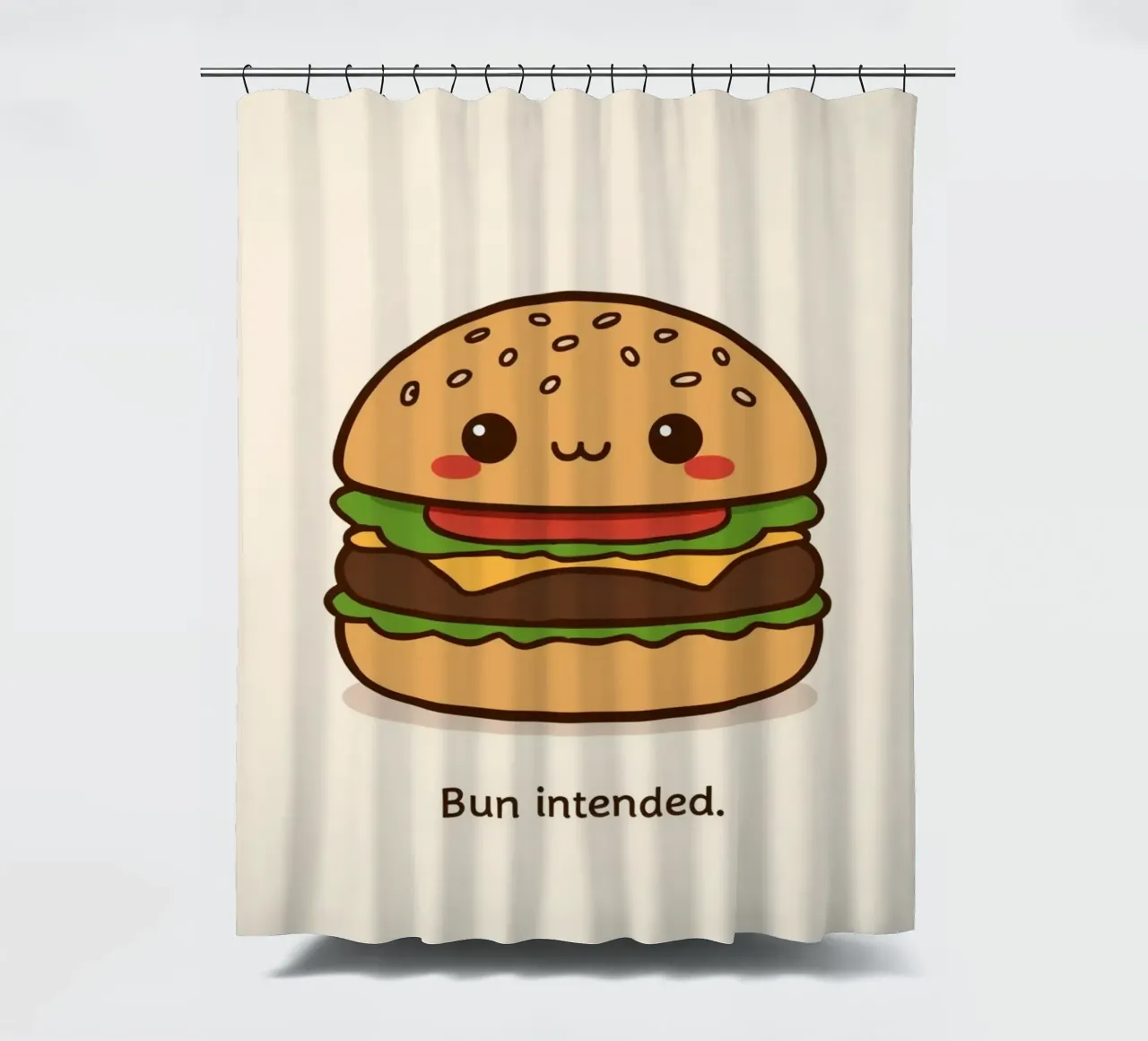 Un simpatico hamburger con "Bun Intended". tenda da doccia da DesignDoodle